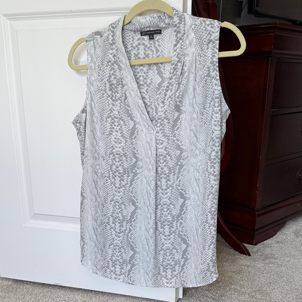 Adrianna Papell Snake Print Sleeveless Blouse